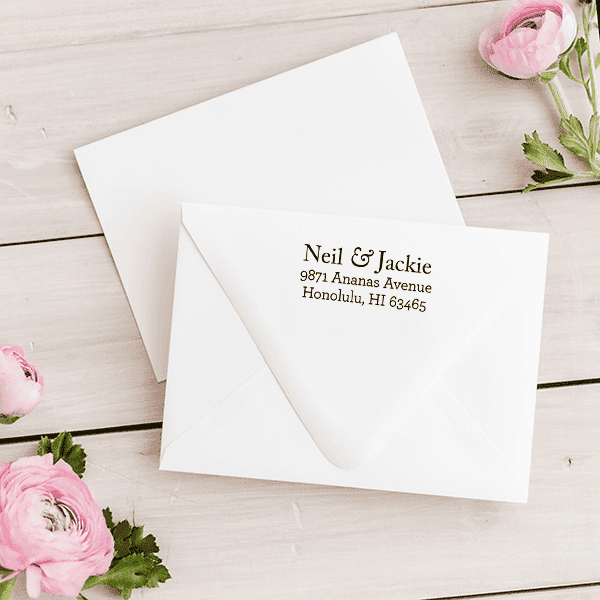 Jackie Return Address Stamp Imprint Example