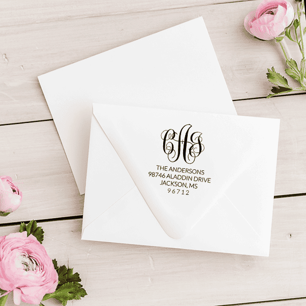 Anderson Monogram Address Stamp Imprint Example