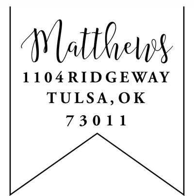 Matthews Pennant Address Stamp