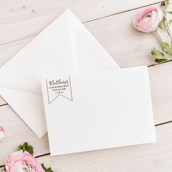 Matthews Pennant Address Stamp Imprint Example