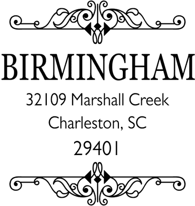 Birmingham Square Vintage Address Stamp