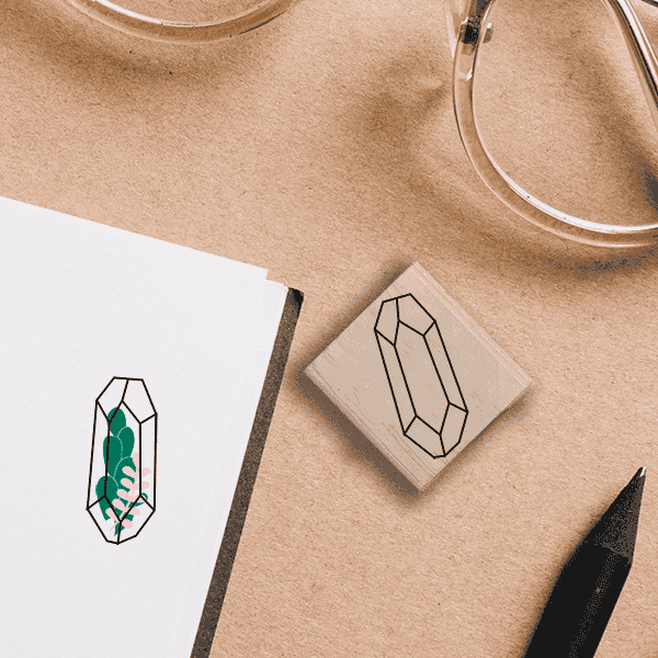 Jewel Terrarium Stamp Lifestyle Photo and Imprint Example