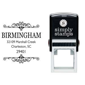 Birmingham Square Vintage Address Stamp Body and Imprint