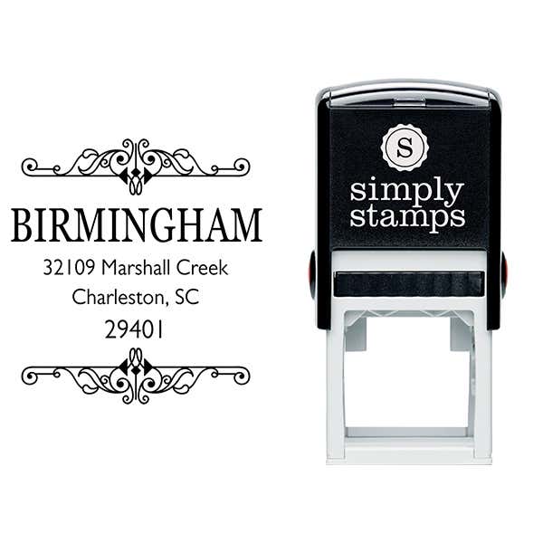 Birmingham Square Vintage Address Stamp Body and Imprint