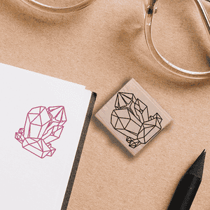 Geode Cluster Stamp Lifestyle Photo and Imprint Example