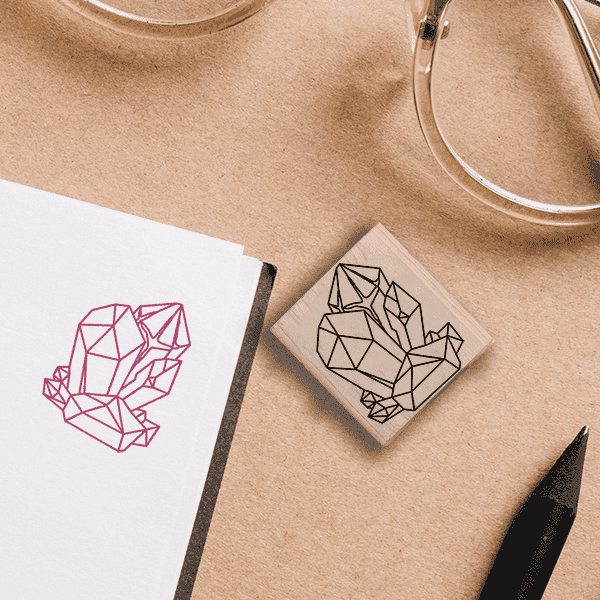 Geode Cluster Stamp Lifestyle Photo and Imprint Example
