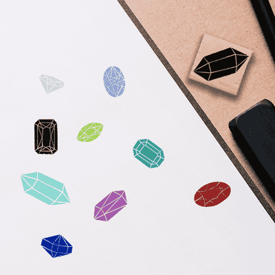 Aquamarine Jewel Stamp - alternate view