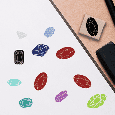 Garnet Jeweled Stamp - alternate view