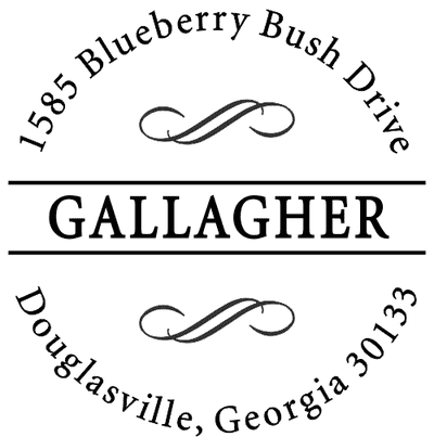 Gallagher Swirly Deco Return Address Stamp