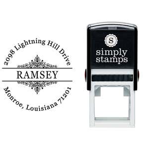 Ramsey Vintage Deco Address Stamp Body and Imprint
