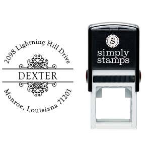 Dexter Vintage Deco Address Stamp Body and Imprint