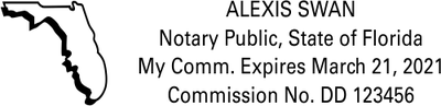 Florida State Shape Notary Public Seal - alternate view