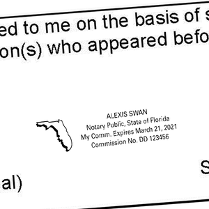 Florida Notary Public Seal State Shape Imprint Example
