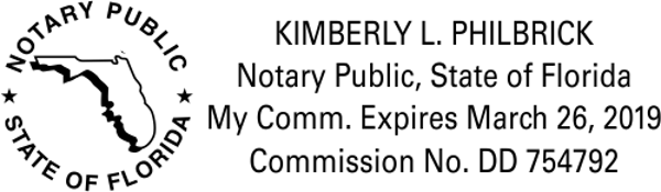 Florida Notary Public State Outline Seal 