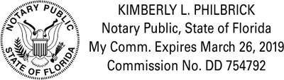 Florida Great Seal Rectangular Notary Public Seal - alternate view