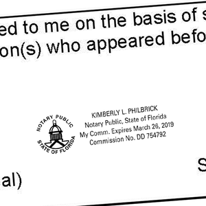 Florida Notary Public Seal Capitol Building  Imprint Example