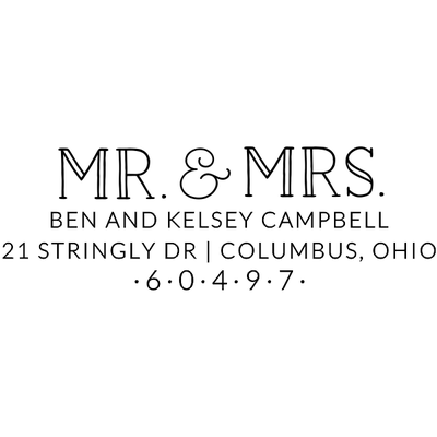 Campbell Wedding Address Stamp