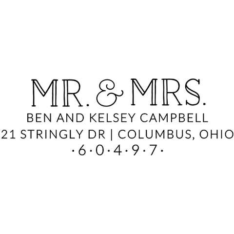 Campbell Wedding Address Stamp