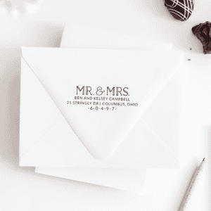 Campbell Wedding Address Stamp Imprint Example