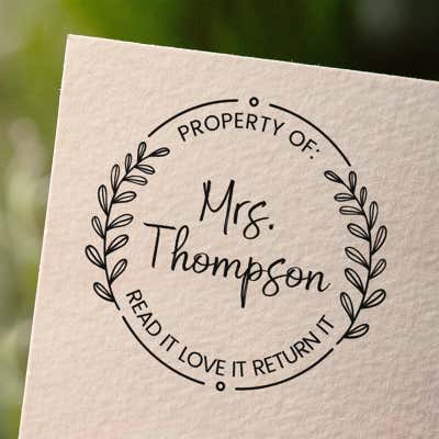 Floral Poetry Custom Book Stamp - alternate view