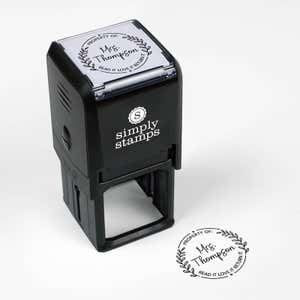 Library book stamp impression and self-inking stamp body with white background