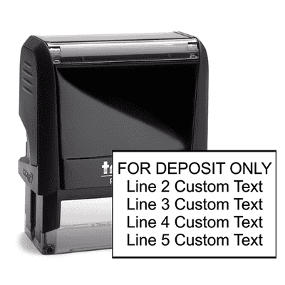 5 Line Traditional Rubber Stamp For Deposit Only