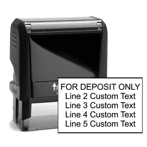 5 Line Deposit Only Stamp