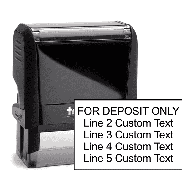 5 Line Deposit Only Stamp