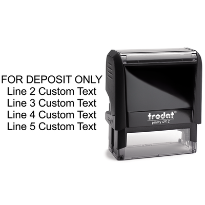 5 Line Deposit Only Stamp - alternate view
