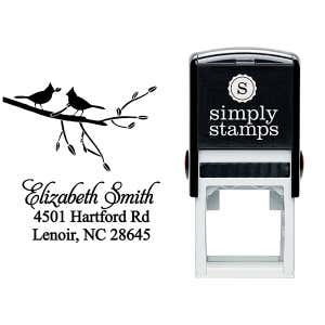 Birds Giving Gifts Address Stamp Body and Imprint