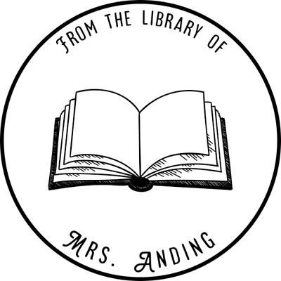 Round Open Book Library Stamp Imprint Example