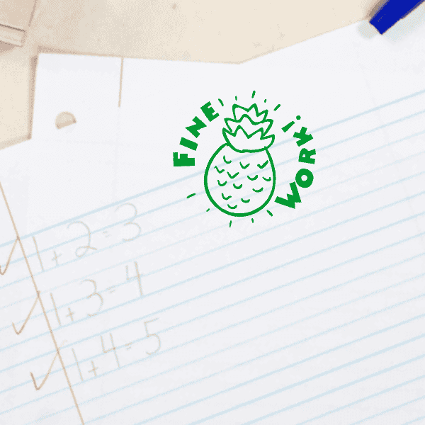 Fine Work Pineapple Stamp Imprint Example