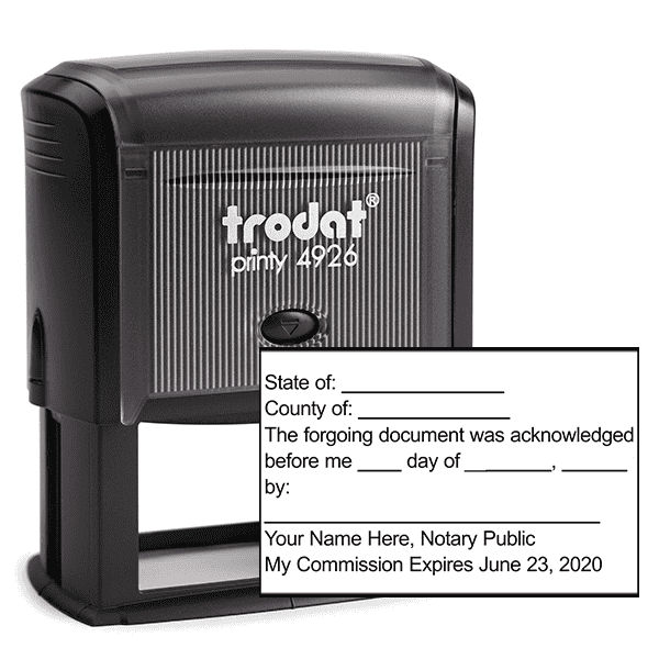 Acknowledgement in an Individual Capacity Notary Stamp