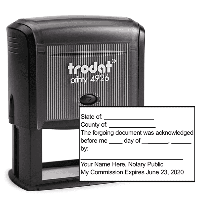 Acknowledgement in an Individual Capacity Notary Stamp