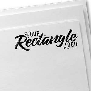 Rectangle Logo Hand Stamp | Wood Handle Imprint Example