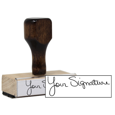 Traditional Wood Handle Signature Stamp - alternate view