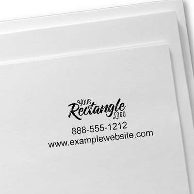 Custom 2 Line Rectangle Logo Hand Stamp - alternate view
