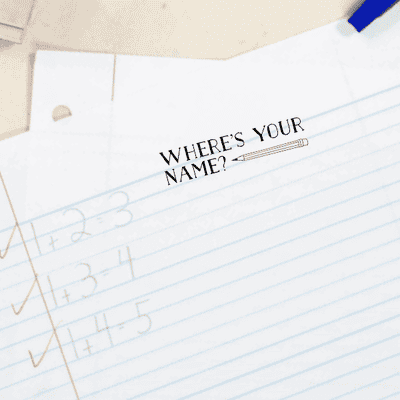 Pencil Where's Your Name Teacher Grading Stamp - alternate view