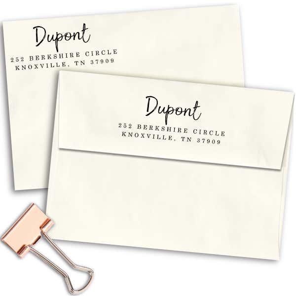 Dupont European Return Address Stamp Impression on Envelope