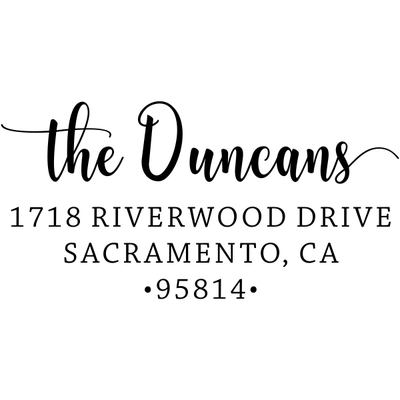 Duncan Script European Address Stamp - alternate view