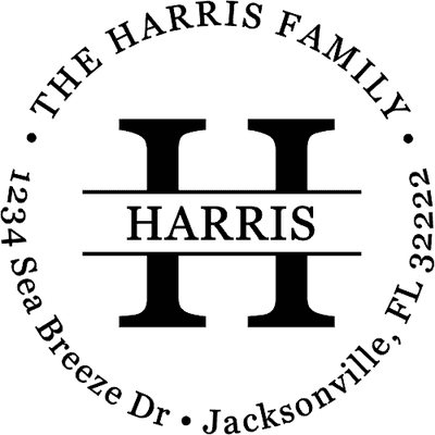 Jacobs Round Letter Address Stamp - alternate view