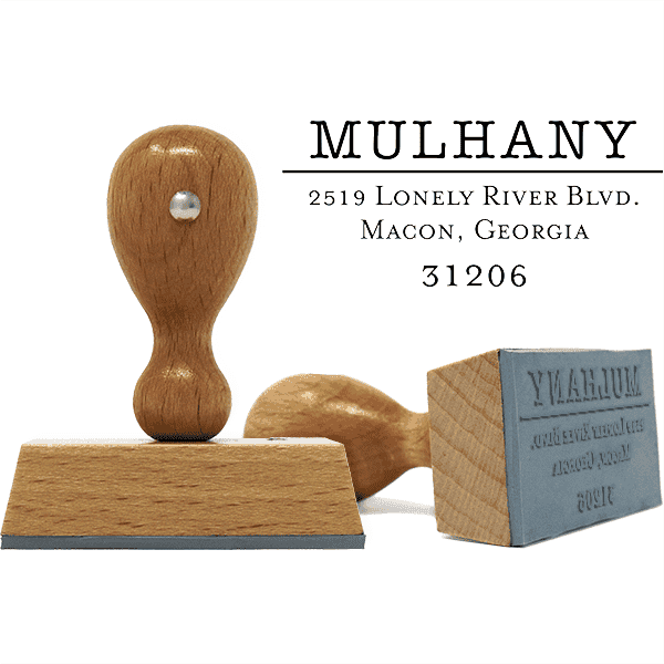Mulhany European Wood Handle Address Stamp