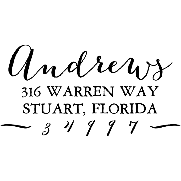 Andrews Hand Address Stamp design