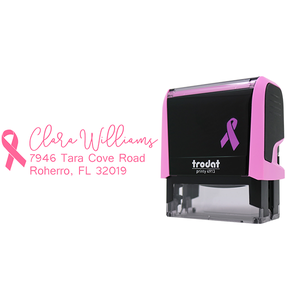 Pink Ribbon Return Address Stamp