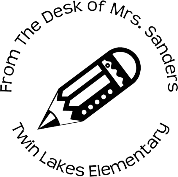 Pencil From The Desk Of Teacher Stamp