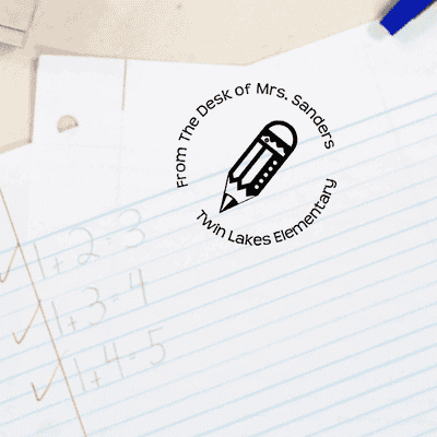 Pencil From The Desk Of Teacher Stamp - alternate view