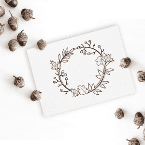 Autumn Wreath Craft Stamp Imprint Example
