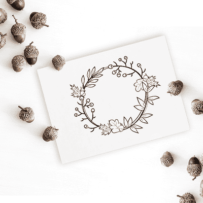 Autumn Wreath Craft Stamp - alternate view