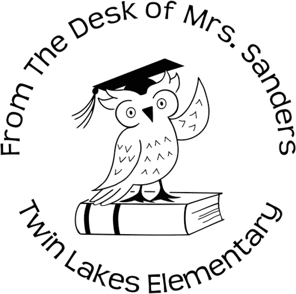 Owl From The Desk Of Teacher Stamp