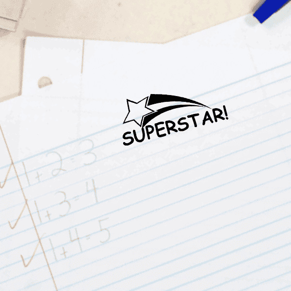 The Super Star Stamp impression comes on a beautiful wood handle